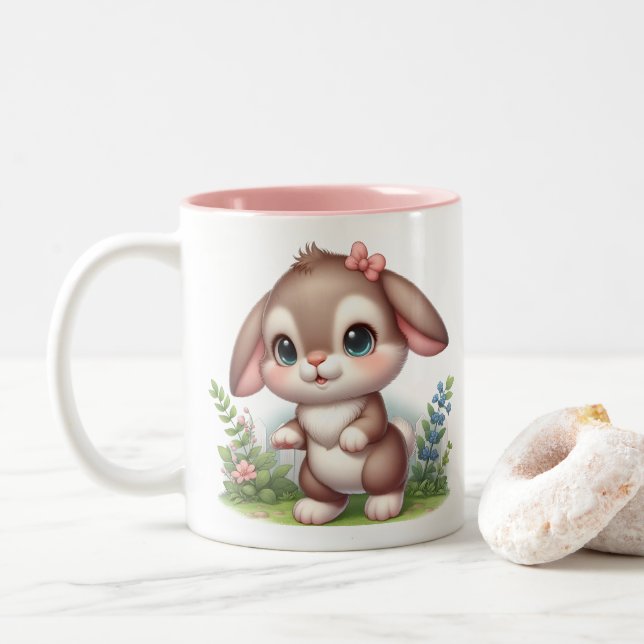 Bunny Zweifarbige Tasse (Mit Donut)