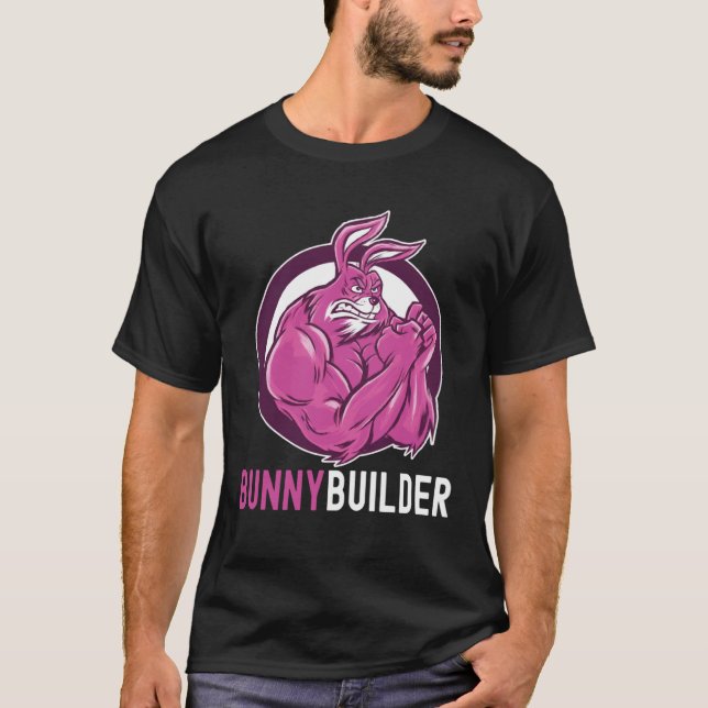 Bunnybuilder  Easter Bunny Workout  Gym Weightlift T-Shirt (Vorderseite)