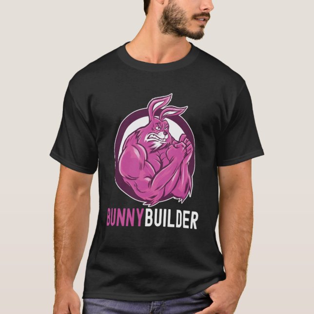 Bunnybuilder Osterbunny Workout Gym Weightlift T-Shirt (Vorderseite)