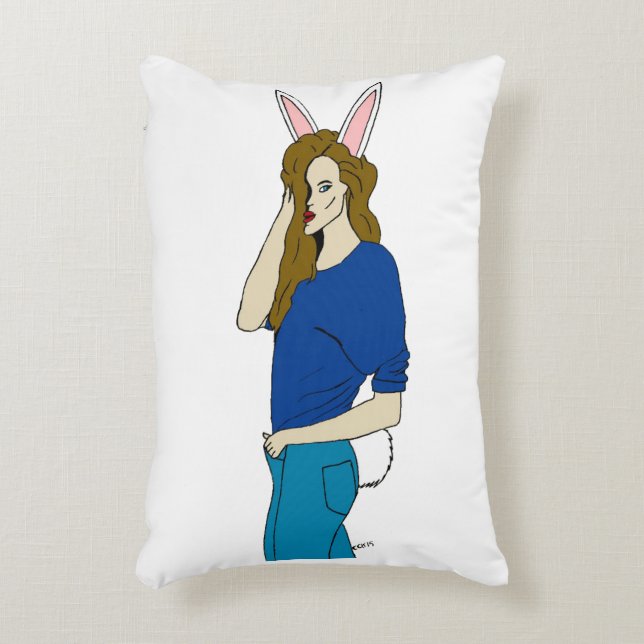 Bunnygirl Dekokissen (Vorderseite(Vertikal))
