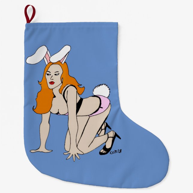 Bunnygirl Großer Weihnachtsstrumpf (Vorderseite)