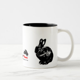 BunnyLuv schwarze Kaninchen-Tasse Zweifarbige Tasse