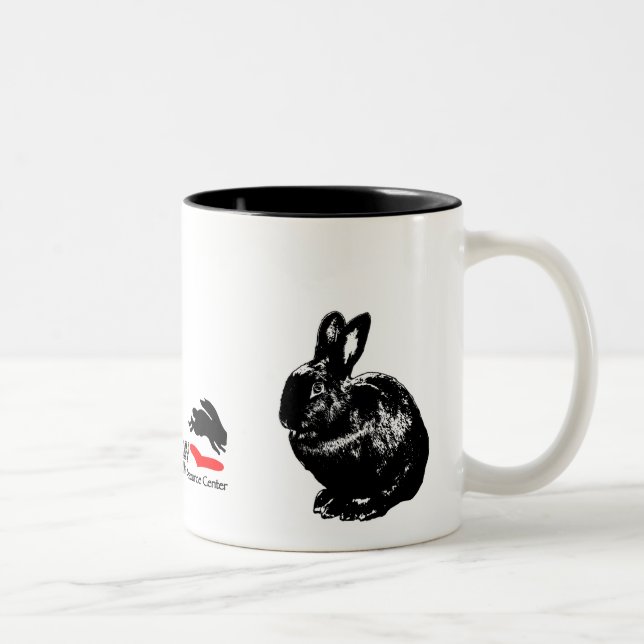 BunnyLuv schwarze Kaninchen-Tasse Zweifarbige Tasse (Rechts)