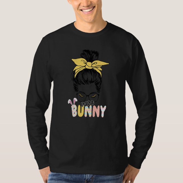 Bunnymama Ostern Mama Bunny Ears Leopard Ra T-Shirt (Vorderseite)