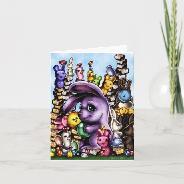 BunnyOaster1b Feiertagskarte (Vorderseite)