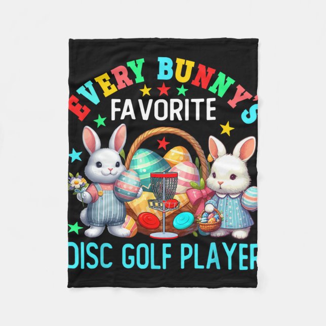 Bunny's Lieblings-Disc-Golf-Spieler Osterhasen E Fleecedecke (Vorderseite)