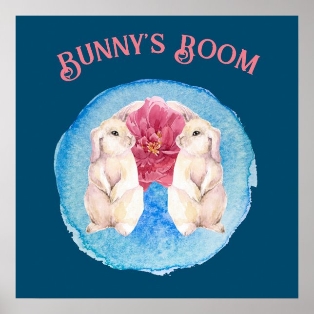 Bunny's Room Anpassbare Bunnies mit Peony Poster (Vorne)