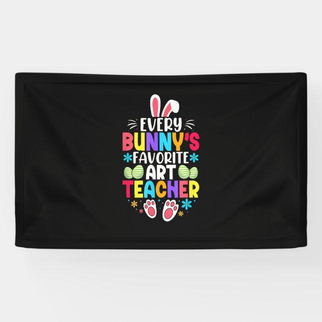 Bunny's Teacher Osterzeit Thema farbenfrohe Gestal Banner (Horizontal)