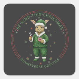 Bunnyverse christmas quadratischer aufkleber