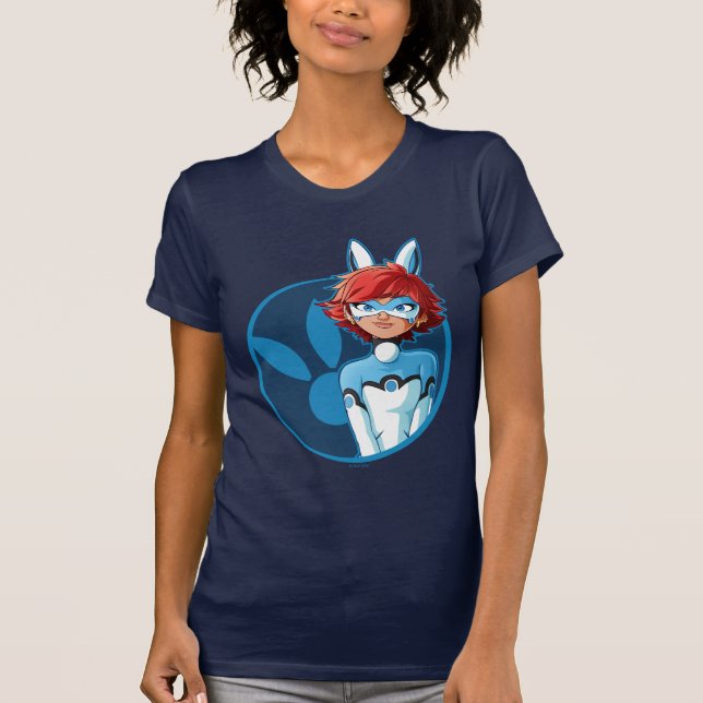Bunnyx Blue Abzeichen T-Shirt (Vorderseite)