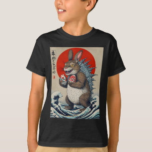Bunnyzilla japanische Kunst lustiger Hase Kaninche T-Shirt