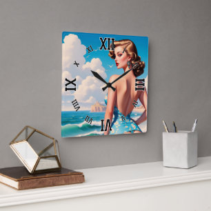 Buns brauchen Sun zu AI Concept Art von Xzendor7 Quadratische Wanduhr