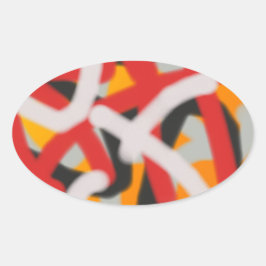 bunt 0748 abstrakte Kunst Ovaler Aufkleber