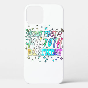 bunt, aber zuerst mein 70. Geburtstag Streifen Tex Case-Mate iPhone Hülle