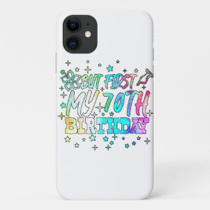 bunt, aber zuerst mein 70. Geburtstag Streifen Tex Case-Mate iPhone Hülle