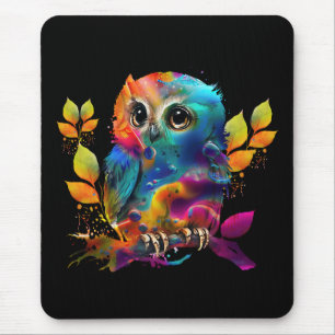 BUNT ABSTRAKTE EULE MOUSEPAD