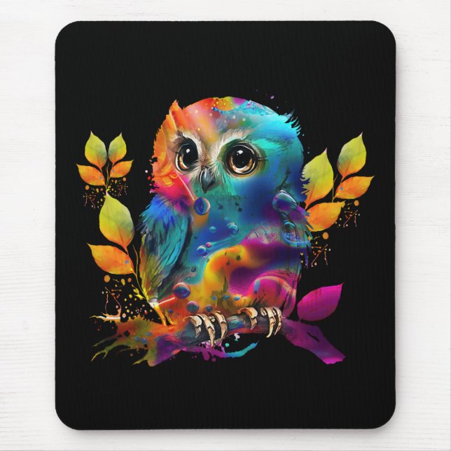 BUNT ABSTRAKTE EULE  MOUSEPAD (Vorne)