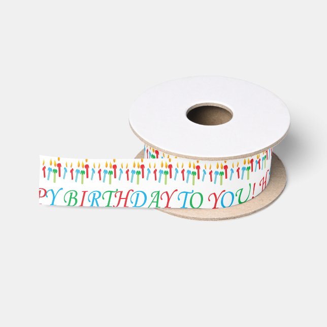 Bunt alles Gute zum Geburtstag Satinband (Spule)