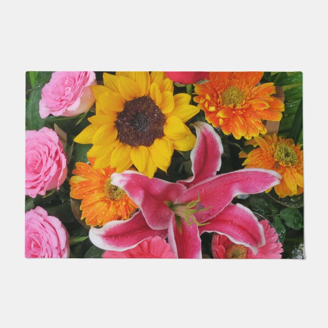 bunt+ Blume, Garten+ gnome, calla+ l Fußmatte (Vorderseite)