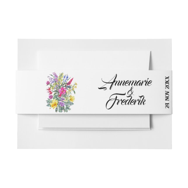 Bunt | Boho | WILDBLUME Einladungsbanderole (Vorderseite Beispiel)