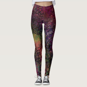 Bunt, einzigartig, verrückt mit Hand gezeichneten Leggings