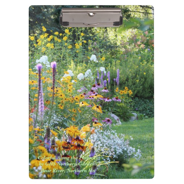 Bunt entlang der Bahn! Drei Garten-Treffen Klemmbrett (Vorderseite)