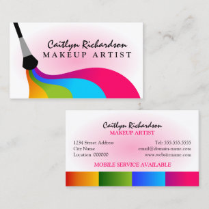 Bunt erröten Maskenbildner Visitenkarte