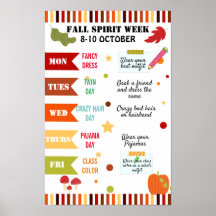 bunt fallend Spirit week School Flyer Poster