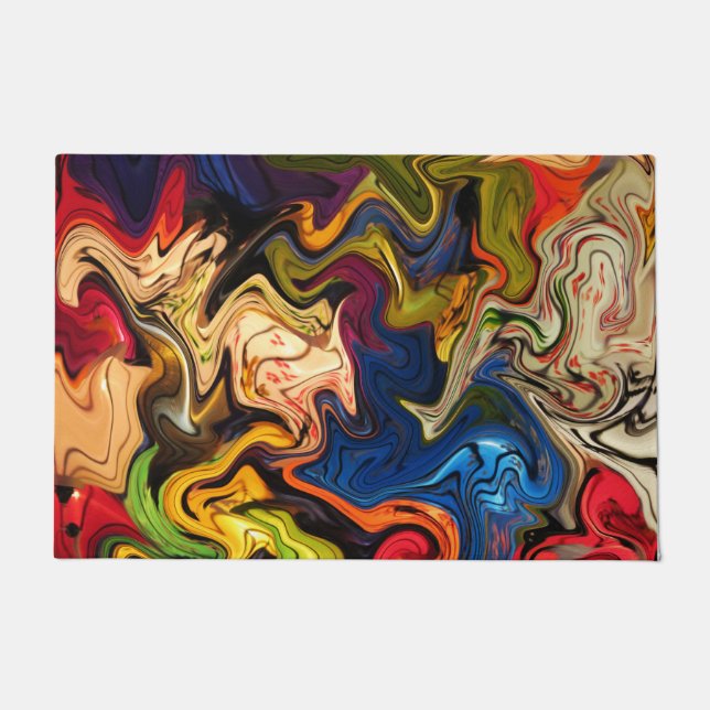 bunt, fröhlich, farbig + Muster, textil Fußmatte (Vorderseite)