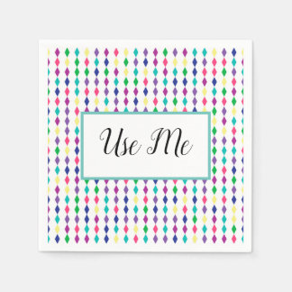 bunt funkelnder Rhombus gemustert Serviette