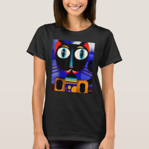 Bunt gefärbte Katze miaut Kätzchen süß Kitten Katz T-Shirt