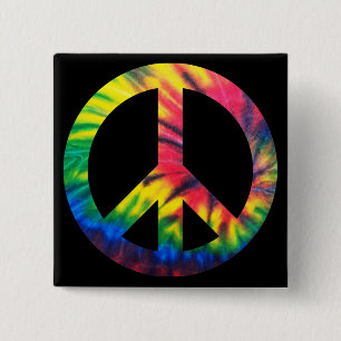 Bunt gefärbter Frieden Button