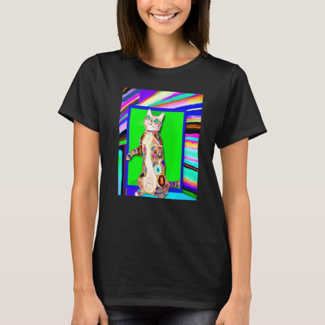 Bunt gefärbtes Kätzchen Katzen Meme T-Shirt (Vorderseite)