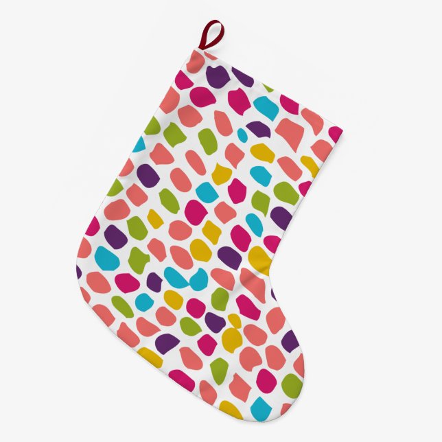bunt gemustert großer weihnachtsstrumpf (Vorderansicht (hängend))