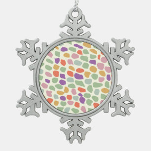 bunt gemustert schneeflocken Zinn-Ornament