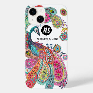 Bunt Helle Pfau Floral Iphone Hülle