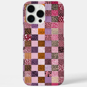 Bunt kariertes Apple Watch Armband iPhone 16 Pro Max Hülle