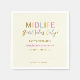 Bunt Lustig Lebensmitte Gute Laune 50. Geburtstag Serviette