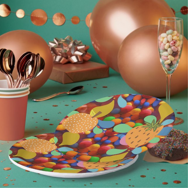 bunt pappteller (Multi)