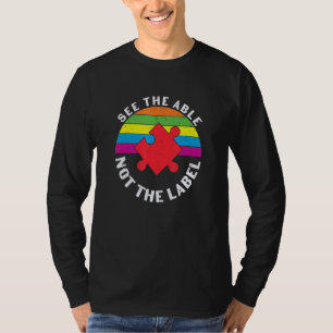 bunt Puzzleteile Autismus Bewusstsein Frieden Auti T-Shirt