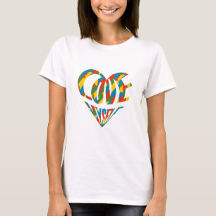 Bunt Retro Süß Herz Liebe Mich Selbst Pop Art T-Shirt
