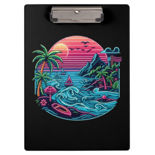 Bunt. Tropisches/Hawaiianisches Neon Klemmbrett