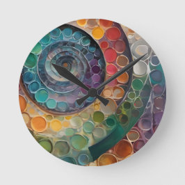 bunt und modern, Dekokissen Runde Wanduhr