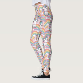 bunt Unicorn Regenbogenballonmuster für sie Leggings