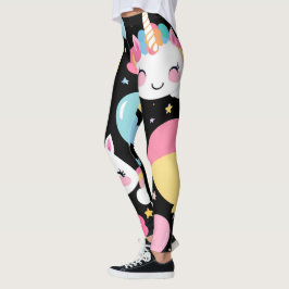 bunt Unicorn Regenbogenballonmuster für sie Leggings