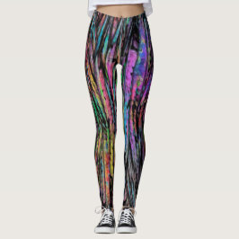 Bunt, verrückt, Funky mit vertikaler abstrakter Leggings
