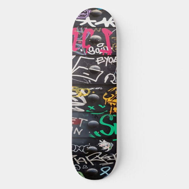 bunt verrückte Schriften Skateboard (Vorderseite)
