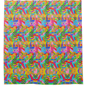 bunt verrücktes Muster moderne Kunst hippy Duschvorhang