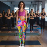 bunt verrücktes Muster moderner Kunst Leggings<br><div class="desc">Spaß verrückt Muster moderne Kunst Design. Geometrische Formen aller Farben und Größen.</div>
