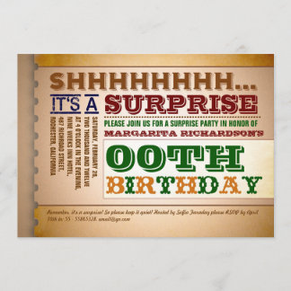bunt Vintage Typografie Geburtstagseinladungen Einladung